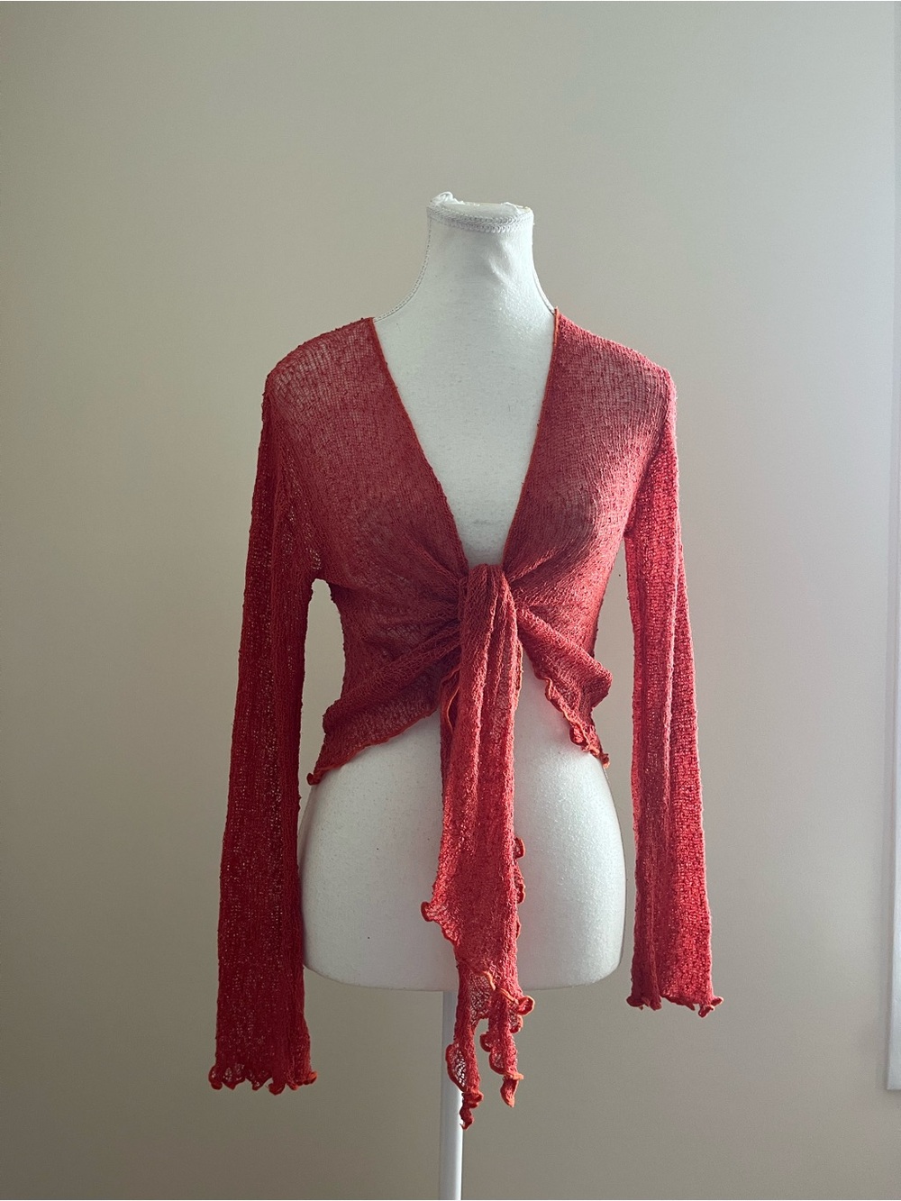 Lightweight Tie-Front Women’s Top in Rust Red